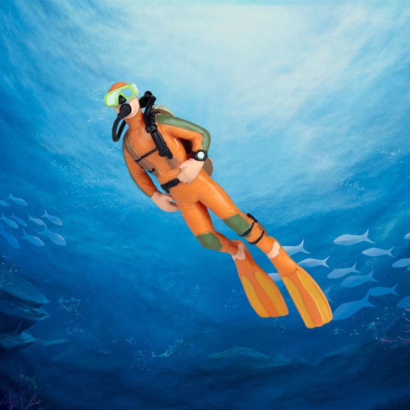 Aquarium Diver Decoration Floating Resin Divers Hand Coloring Small Accessories Suitable for All Kinds of Fish Drop Shipping