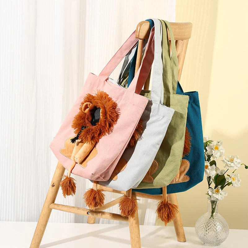 Waterproof Fabric Outdoor Cat Accessories Pet Travel Sling Carriers Handbag One Shoulder Canvas Pet Bag