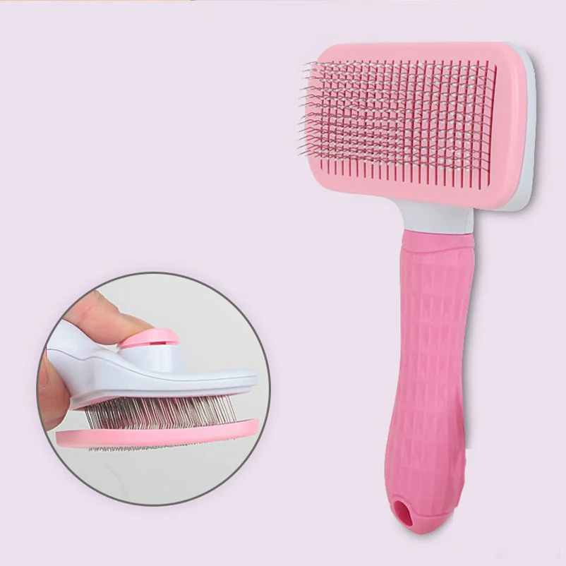 Pet Dog Brush Cat Comb Self Cleaning Pet Hair Remover Brush For Dogs Cats Grooming Tools Pets Dematting Comb Dogs Accessories