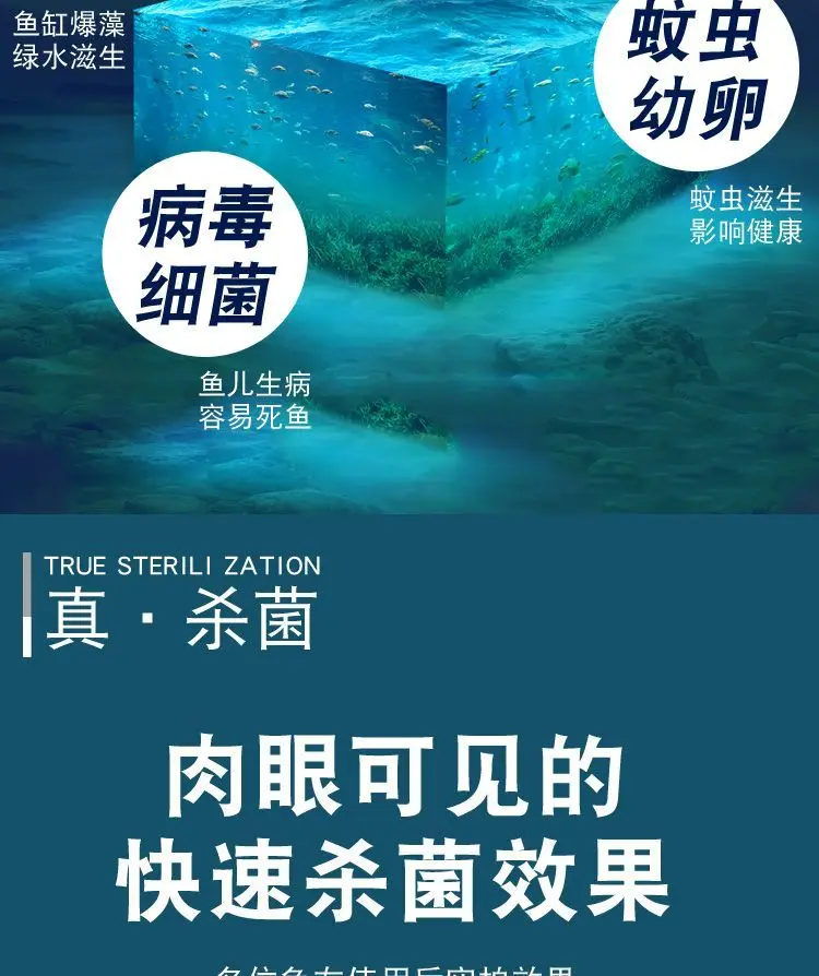 Outdoor Fish Pond Dual Tube UV Special Sterilization Lamp UV Algae Removal Sterilization Purification Pool Pool Lamp