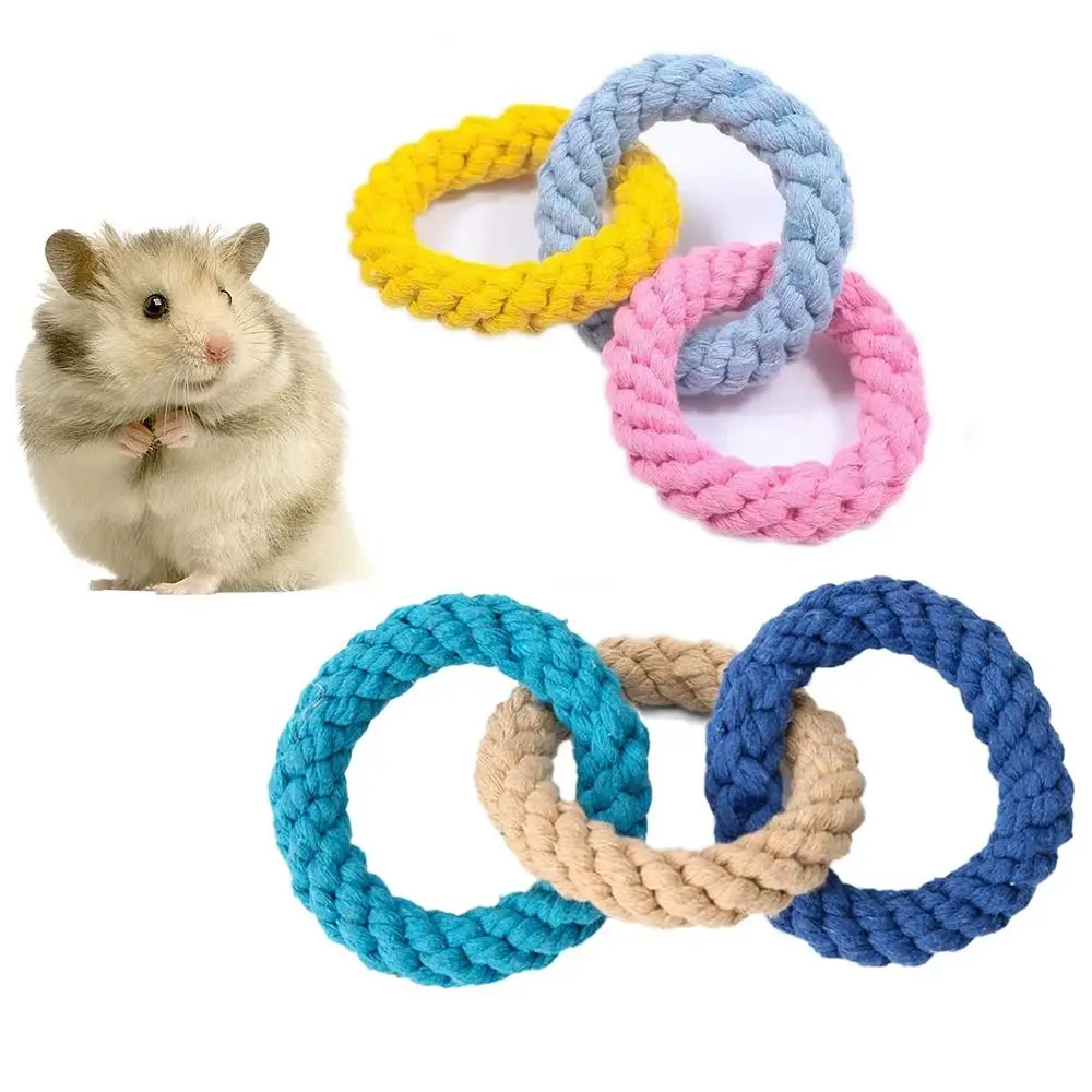 Hamster Toy Climbing Rope Toys Small Pets Bird Rope Swing Toy Hanging Cotton Rope Cage Accessories Play Toys Set