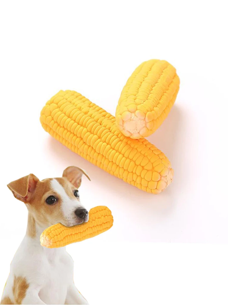 New Pet Toys Squeak Toys Latex Corn Shape Puppy Dogs Toy Pet Supplies Training Playing Chewing Dog Toys for Small Dogs
