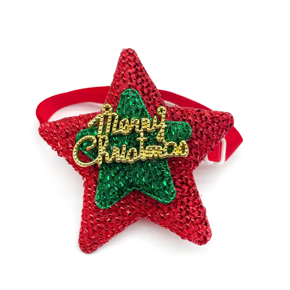 50/100pcs Christmas Pet Dog Bowties Cat Dog Bow Ties Small Dog Collar Snowman Deer Holiday Grooming Neckties Bowtie Pet Supplies