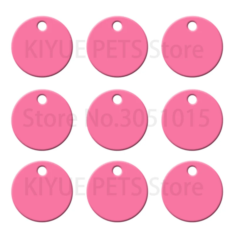 Wholesale 20Pcs Dog Id Tags Round Aluminum Tag DIY Personalized Pet Name Plate Engraving Anti-lost Pendant Collar Accessory