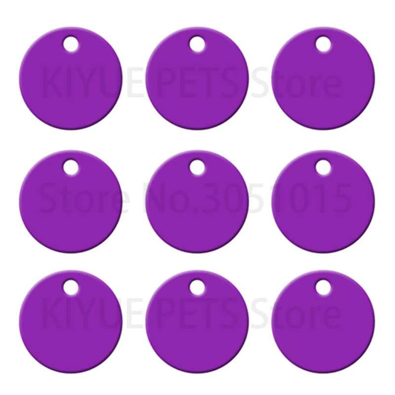 Wholesale 20Pcs Dog Id Tags Round Aluminum Tag DIY Personalized Pet Name Plate Engraving Anti-lost Pendant Collar Accessory