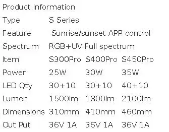 WEEK AQUA S Series S300 400 450Pro ,Aquarium Light Water Grass And Fish Tank Lamp Sentiment Small Clip Lamp