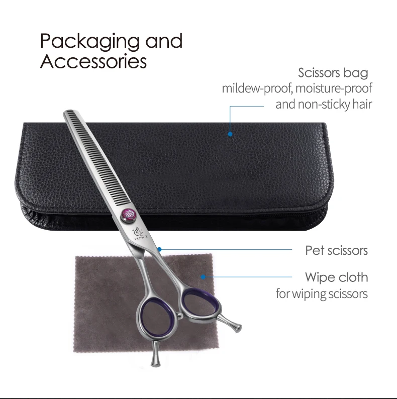 Fenice 7.0/8.0inch Professional Dog Grooming Scissors Thinning Chunker Shears JP440C Pets Dogs Groomer Tools