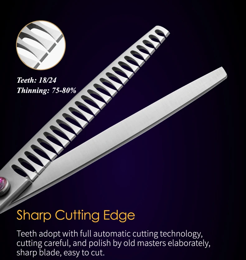 Fenice 7.0/8.0inch Professional Dog Grooming Scissors Thinning Chunker Shears JP440C Pets Dogs Groomer Tools