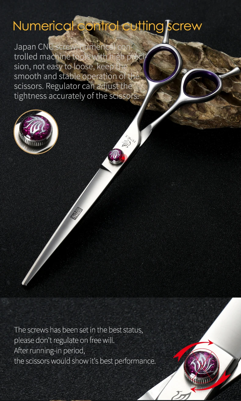 Fenice 7.0/8.0inch Professional Dog Grooming Scissors Thinning Chunker Shears JP440C Pets Dogs Groomer Tools