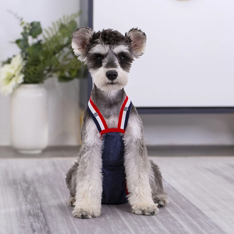 Denim French Bulldog Pet Physiological Pants Dot Female Dog Safety Sanitary Panties for Small Medium Dogs Cats Mascotas Shorts