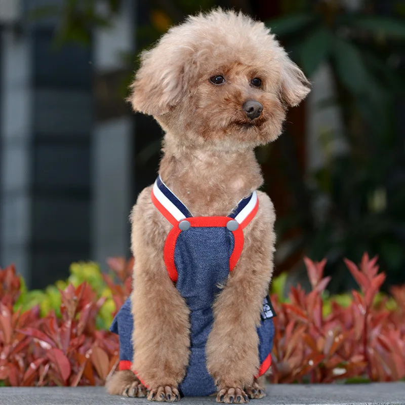 Denim French Bulldog Pet Physiological Pants Dot Female Dog Safety Sanitary Panties for Small Medium Dogs Cats Mascotas Shorts