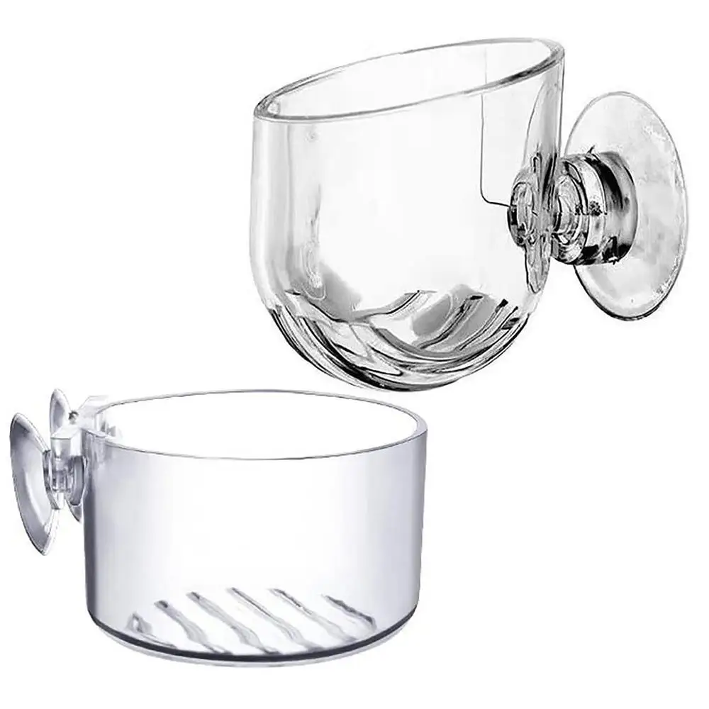 Aquarium Decoration Plant Cup Pot Acrylic Aquatic Plant Cup With Suction Holder Water Potted Planting Cup Aquarium Feeding Tool
