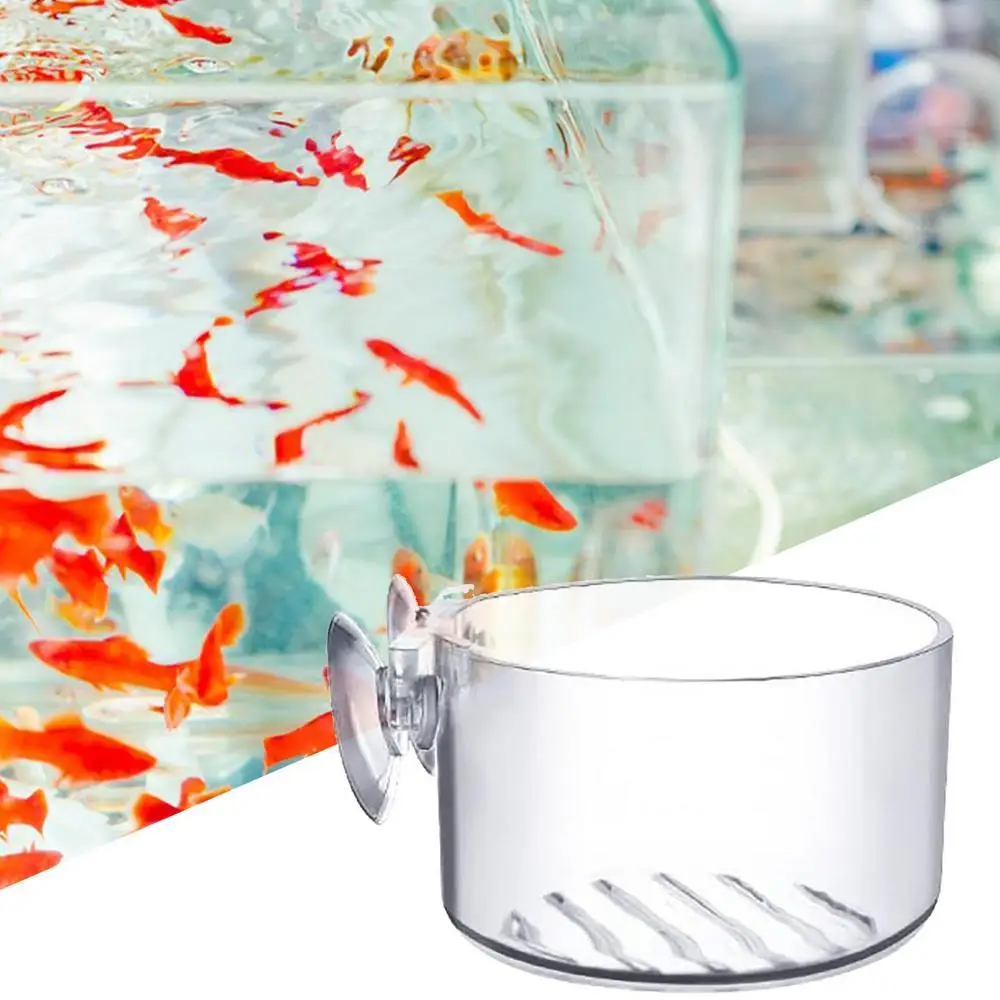 Aquarium Decoration Plant Cup Pot Acrylic Aquatic Plant Cup With Suction Holder Water Potted Planting Cup Aquarium Feeding Tool
