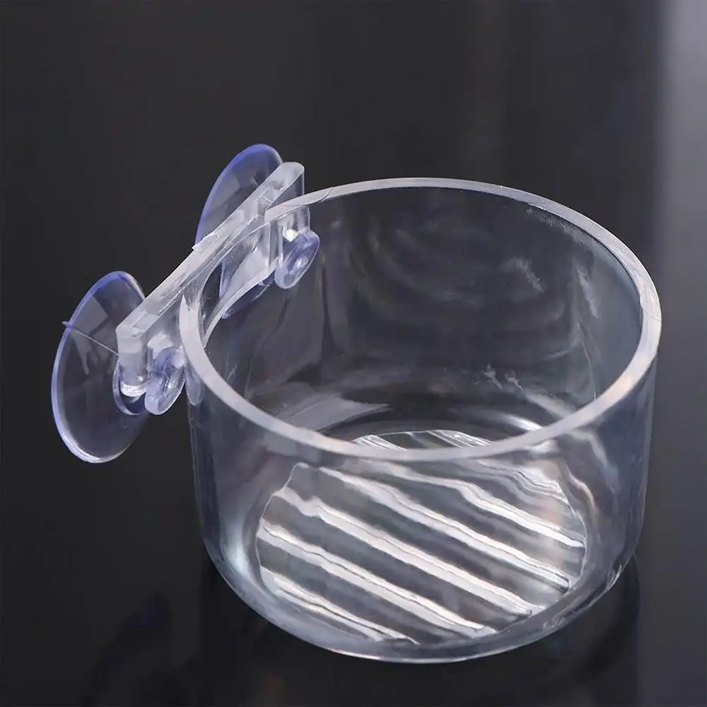 Aquarium Decoration Plant Cup Pot Acrylic Aquatic Plant Cup With Suction Holder Water Potted Planting Cup Aquarium Feeding Tool