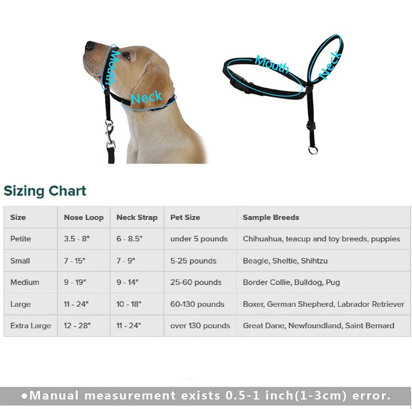 Adjustable Nylon Dog Pet Dog Padded Head Collar Gentle Halter Leash Leader Stop Pulling Training Muzzle Tools dog accessories
