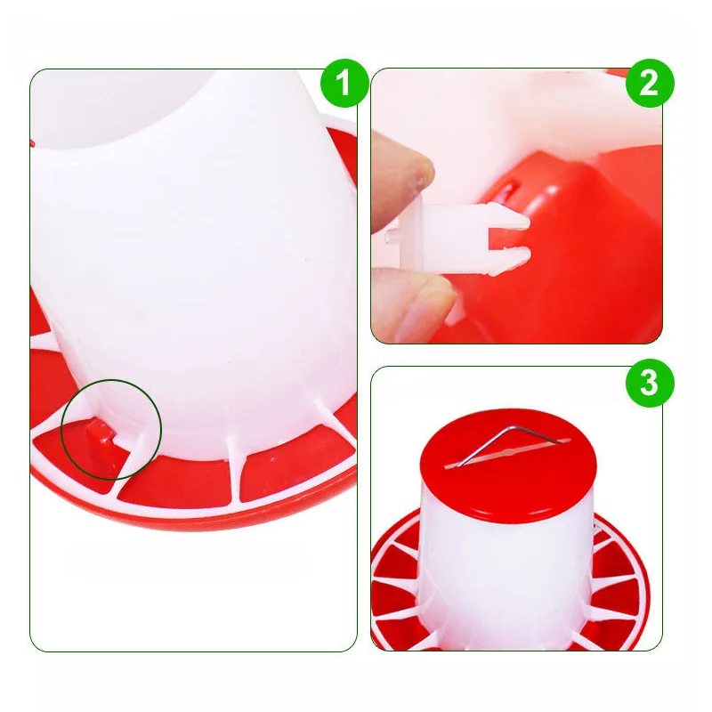 1/3/5Kg Automatic Chicken Feeder Bucket Rooster Hen Feeding Device, Farm Animal Poultry Quail Pigeon Feeding Supplies 1Pcs