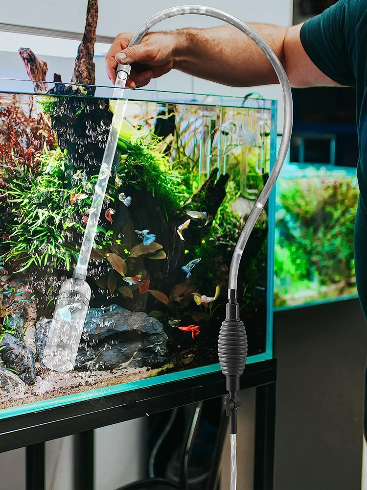 Fish Tank Water Changer Aquarium Siphon Vacuum Cleaner With Outlet Valve For Fish Tank Water Changer Cleaning Gravel and Sand