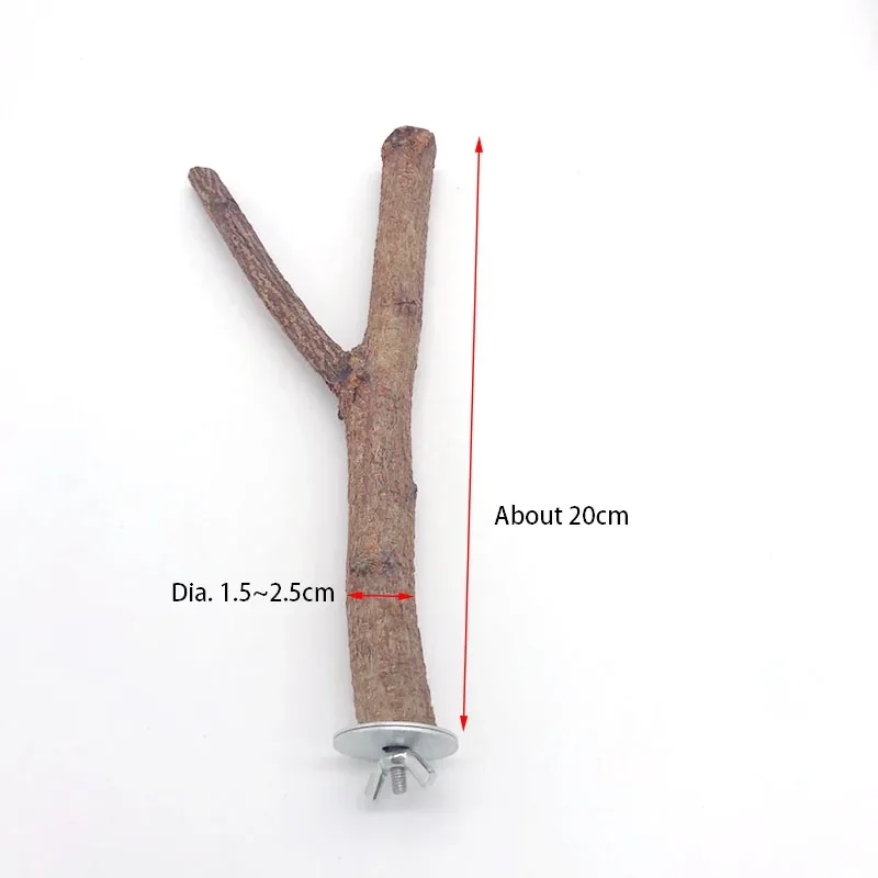 Natural Wood Pet Parrot Raw Wood Fork Tree Branch Stand Rack Squirrel Bird Hamster Branch Perches Chew Bite Toys Stick