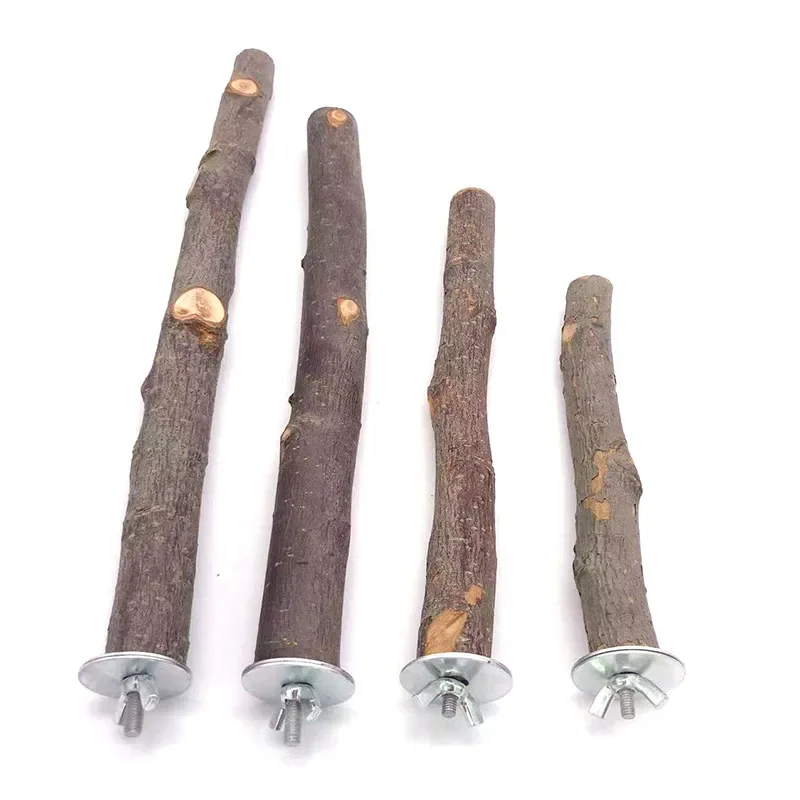 Natural Wood Pet Parrot Raw Wood Fork Tree Branch Stand Rack Squirrel Bird Hamster Branch Perches Chew Bite Toys Stick