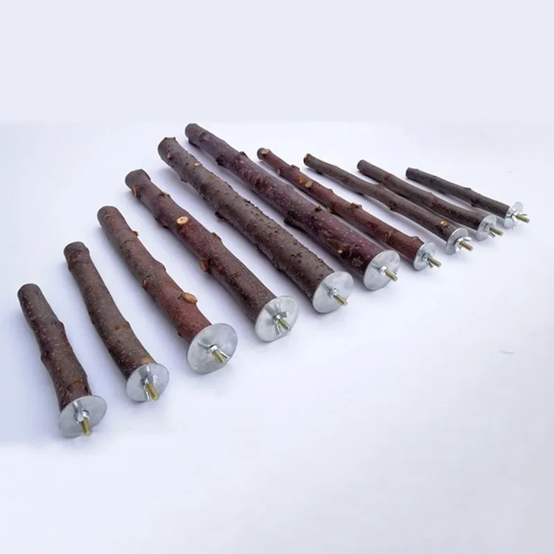 Natural Wood Pet Parrot Raw Wood Fork Tree Branch Stand Rack Squirrel Bird Hamster Branch Perches Chew Bite Toys Stick