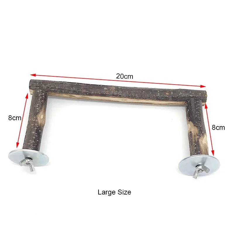 Natural Wood Pet Parrot Raw Wood Fork Tree Branch Stand Rack Squirrel Bird Hamster Branch Perches Chew Bite Toys Stick