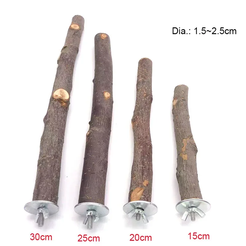 Natural Wood Pet Parrot Raw Wood Fork Tree Branch Stand Rack Squirrel Bird Hamster Branch Perches Chew Bite Toys Stick