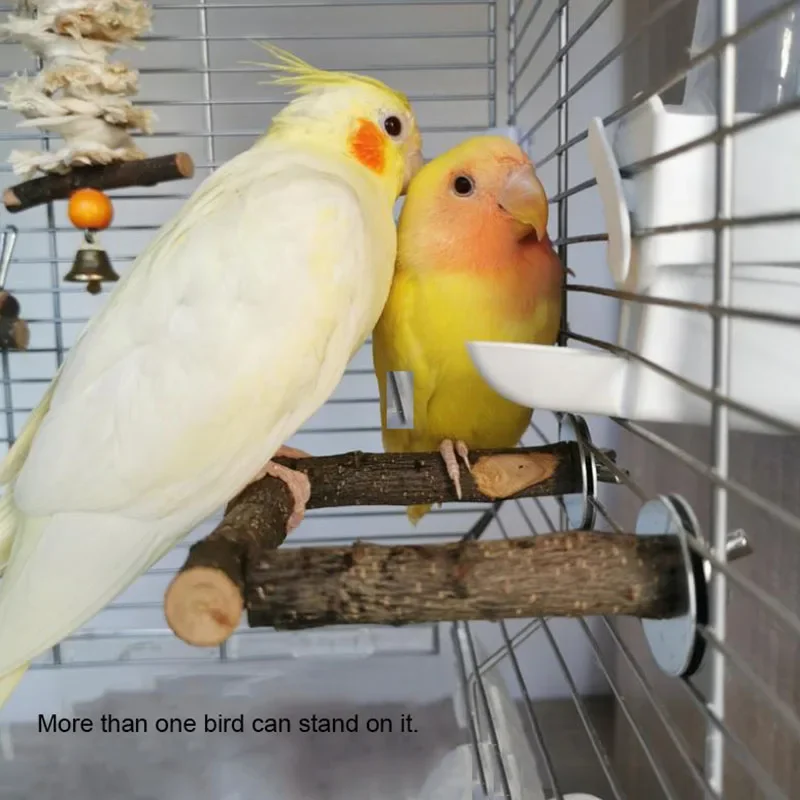 Natural Wood Pet Parrot Raw Wood Fork Tree Branch Stand Rack Squirrel Bird Hamster Branch Perches Chew Bite Toys Stick