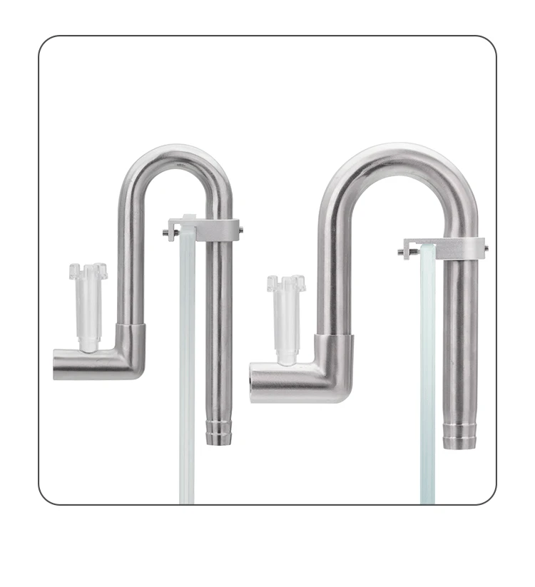 AQUAPRO Mini Skimmer Stainless Steel Inlet Outlet Pipes Inflow Outflow Shrimp Water Filter Aquarium Fish Tanks Accessories