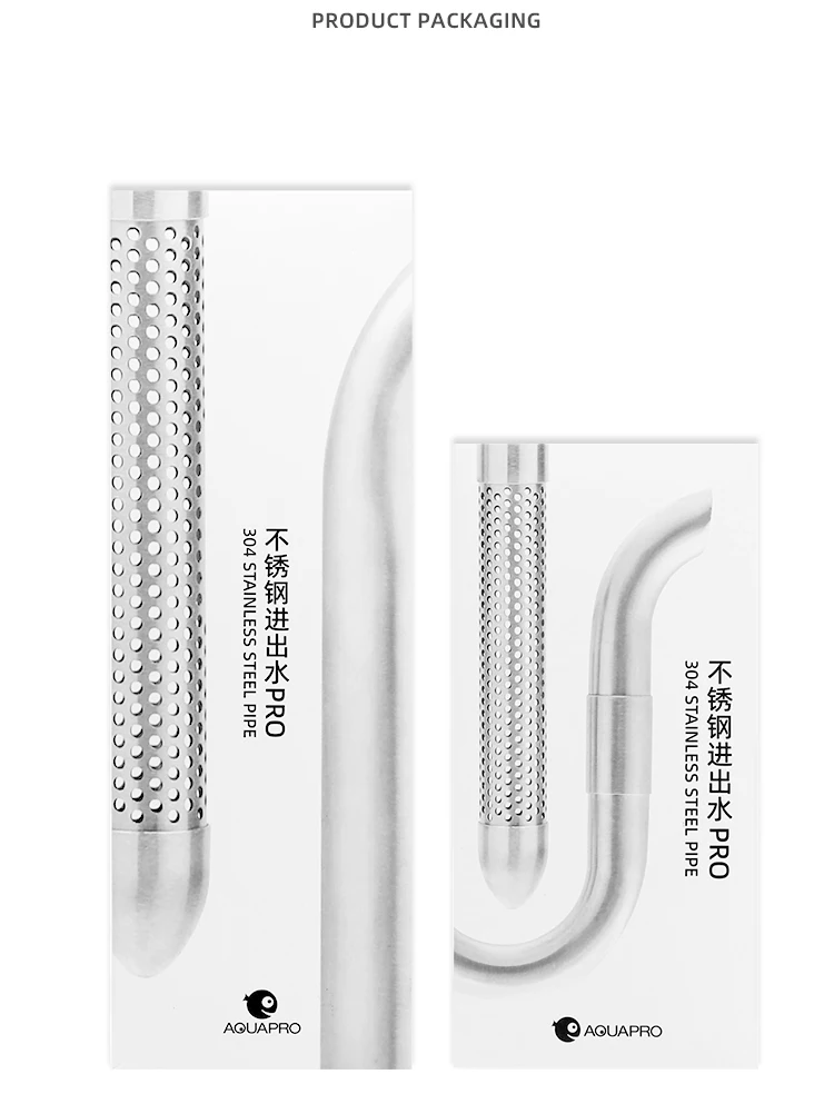 AQUAPRO Mini Skimmer Stainless Steel Inlet Outlet Pipes Inflow Outflow Shrimp Water Filter Aquarium Fish Tanks Accessories