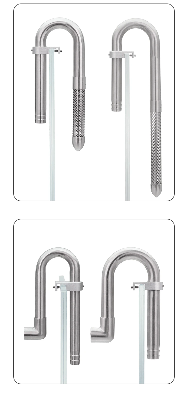 AQUAPRO Mini Skimmer Stainless Steel Inlet Outlet Pipes Inflow Outflow Shrimp Water Filter Aquarium Fish Tanks Accessories