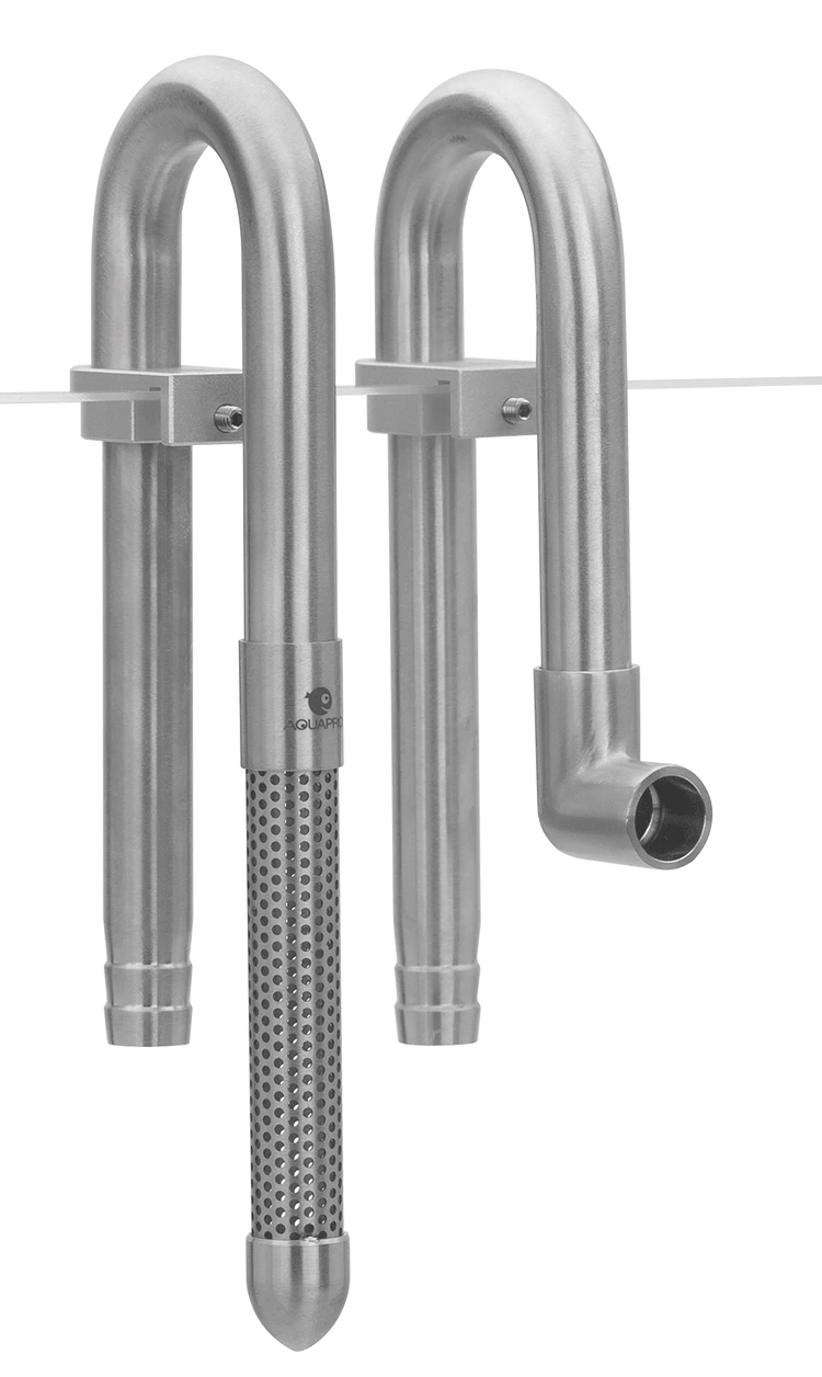 AQUAPRO Mini Skimmer Stainless Steel Inlet Outlet Pipes Inflow Outflow Shrimp Water Filter Aquarium Fish Tanks Accessories