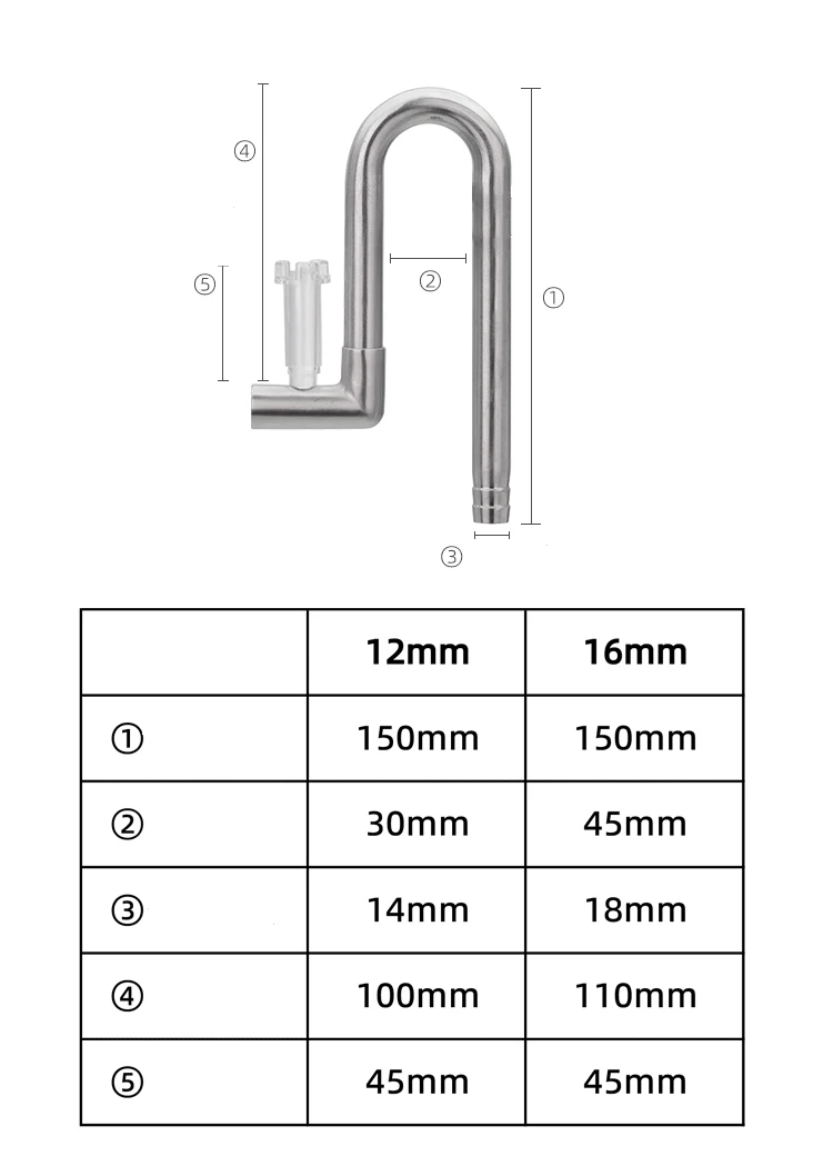 AQUAPRO Mini Skimmer Stainless Steel Inlet Outlet Pipes Inflow Outflow Shrimp Water Filter Aquarium Fish Tanks Accessories