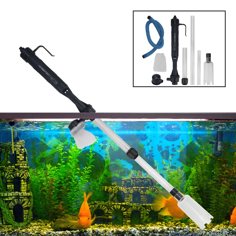 Aquarium Fish Tank Pipe Gravel Cleaner Tool Changing Water Filters Tools Waste Remover Electric Water Change Pump Vacuum