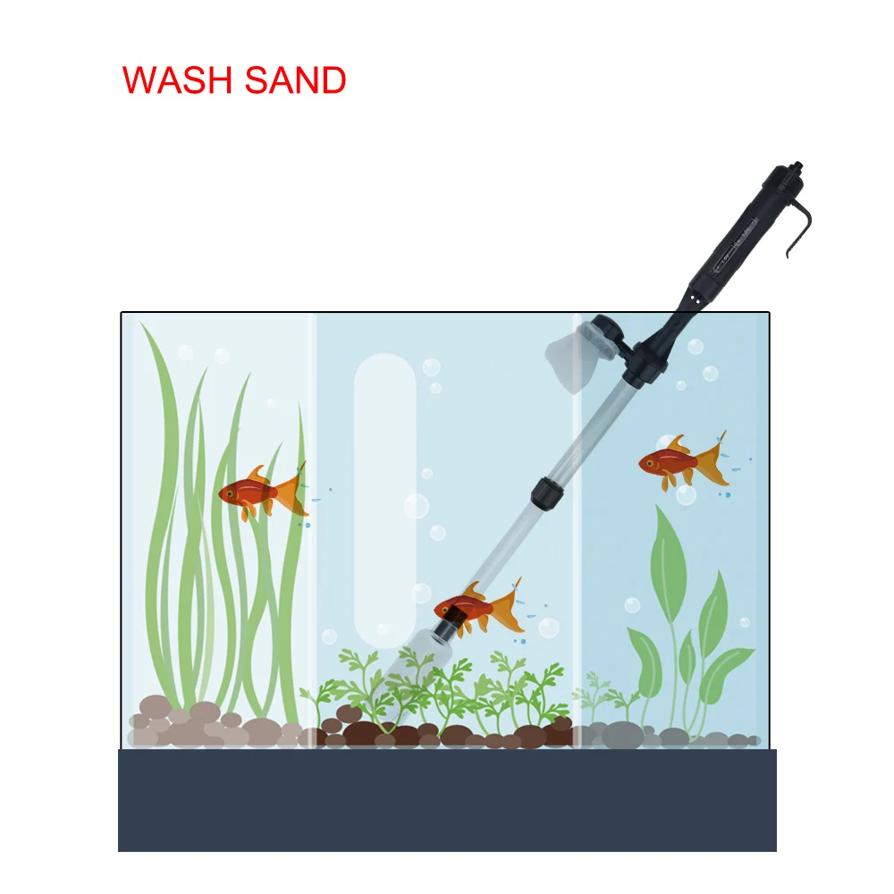 Aquarium Fish Tank Pipe Gravel Cleaner Tool Changing Water Filters Tools Waste Remover Electric Water Change Pump Vacuum