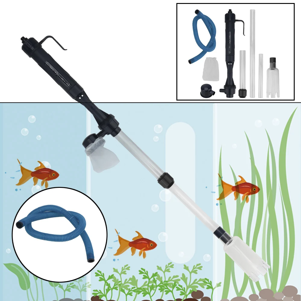 Aquarium Fish Tank Pipe Gravel Cleaner Tool Changing Water Filters Tools Waste Remover Electric Water Change Pump Vacuum