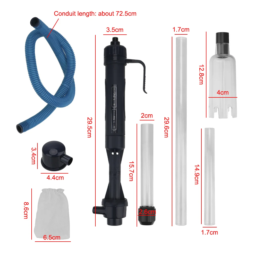 Aquarium Fish Tank Pipe Gravel Cleaner Tool Changing Water Filters Tools Waste Remover Electric Water Change Pump Vacuum