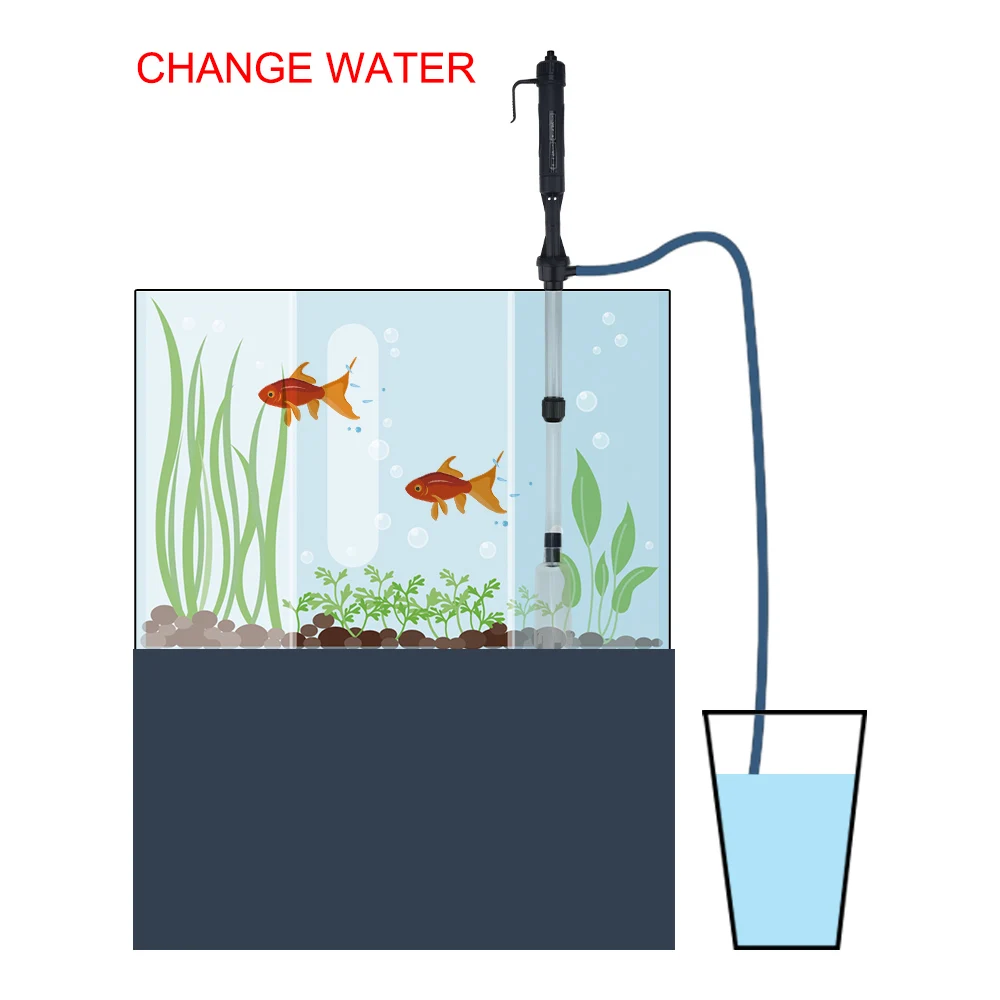 Aquarium Fish Tank Pipe Gravel Cleaner Tool Changing Water Filters Tools Waste Remover Electric Water Change Pump Vacuum