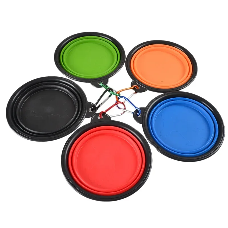 350ml Collapsible Dog Pet Folding Silicone Bowl Outdoor Travel Portable Puppy Food Container Feeder Dish Bowl Pet Supplies