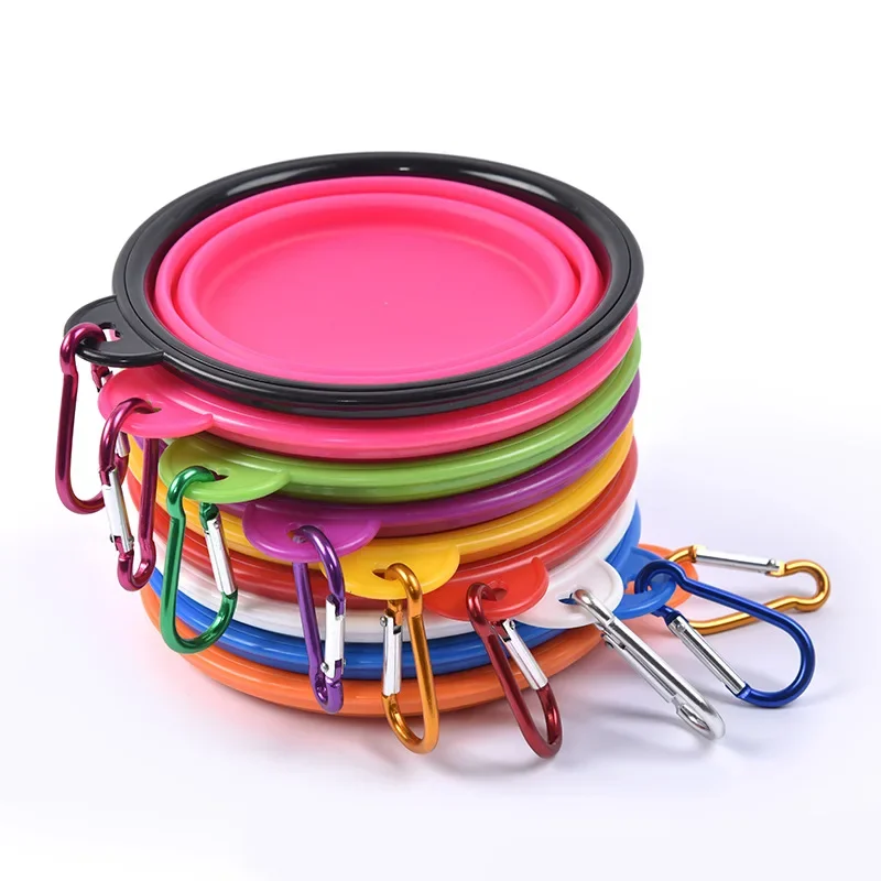 350ml Collapsible Dog Pet Folding Silicone Bowl Outdoor Travel Portable Puppy Food Container Feeder Dish Bowl Pet Supplies