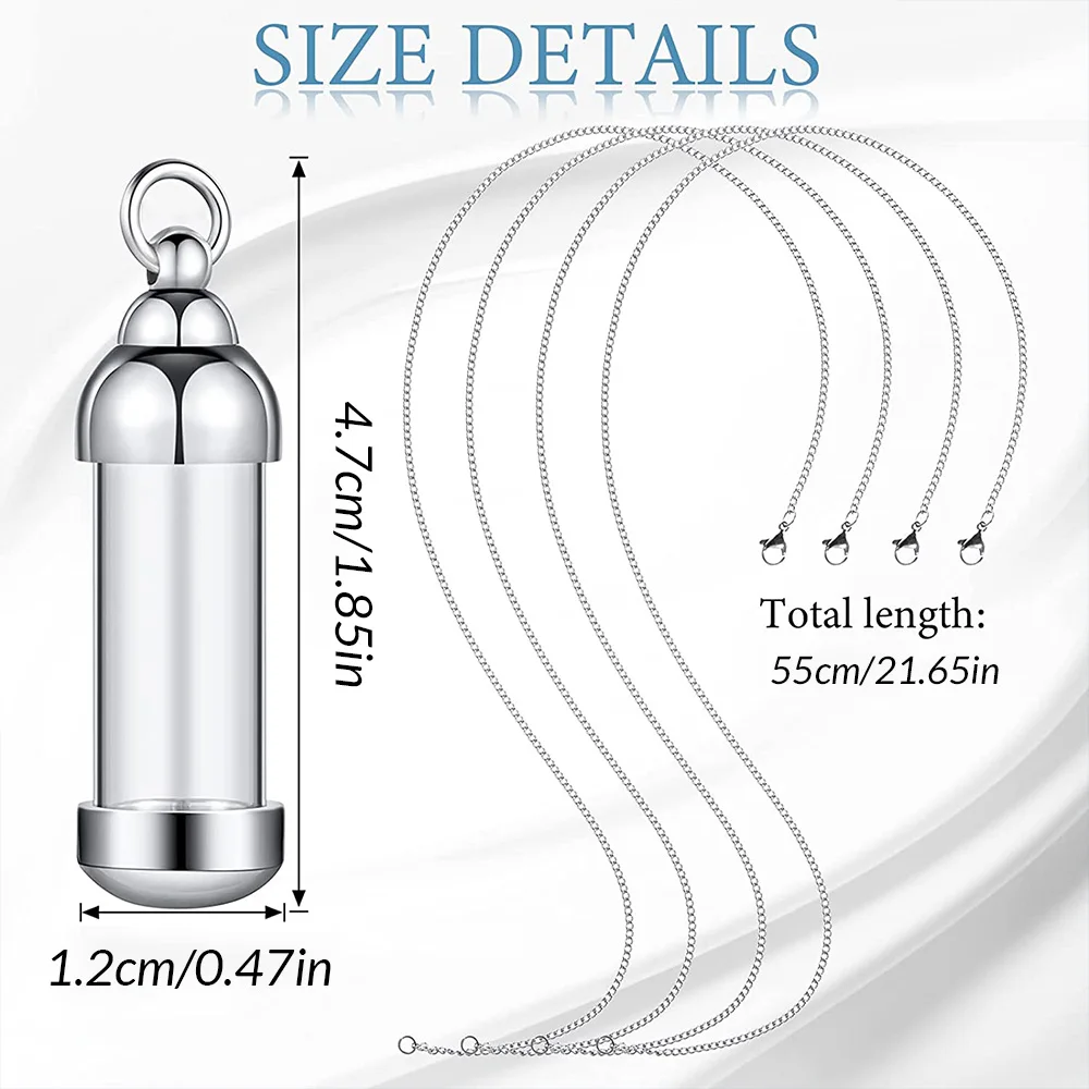 Stainless Steel Cremation Jewelry Transparant Glass Keepsake Loved Ones Ashes Holder Keepsake Human Ashes Memorial Pendant