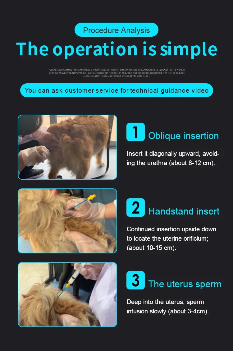 100PCS Wholesale Canine Sperm Injection Semen Deposition Artificial Insemination Pet Dog Disposable Vas Deferens Pipe Catheter