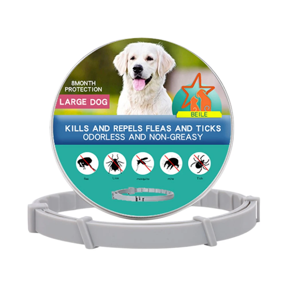 Dog Anti Flea And Tick Collars,Pet 8Month Protection Adjustable Collar For Large Dog Puppy Cat, Dogs Accessories