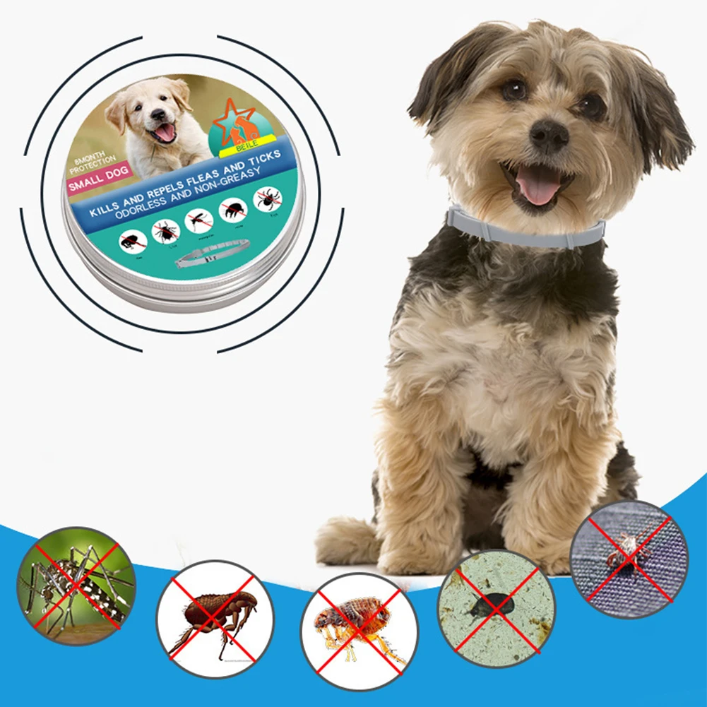 Dog Anti Flea And Tick Collars,Pet 8Month Protection Adjustable Collar For Large Dog Puppy Cat, Dogs Accessories