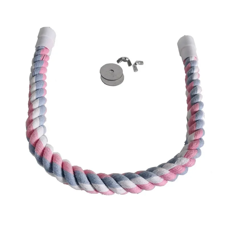 Pet Bird Bite Toys Parrot Color Cotton Rope Toys Elastic Parrot Climbing Toys Sturdy Bird Swing Harness Cage Pet Toy Swing Stand