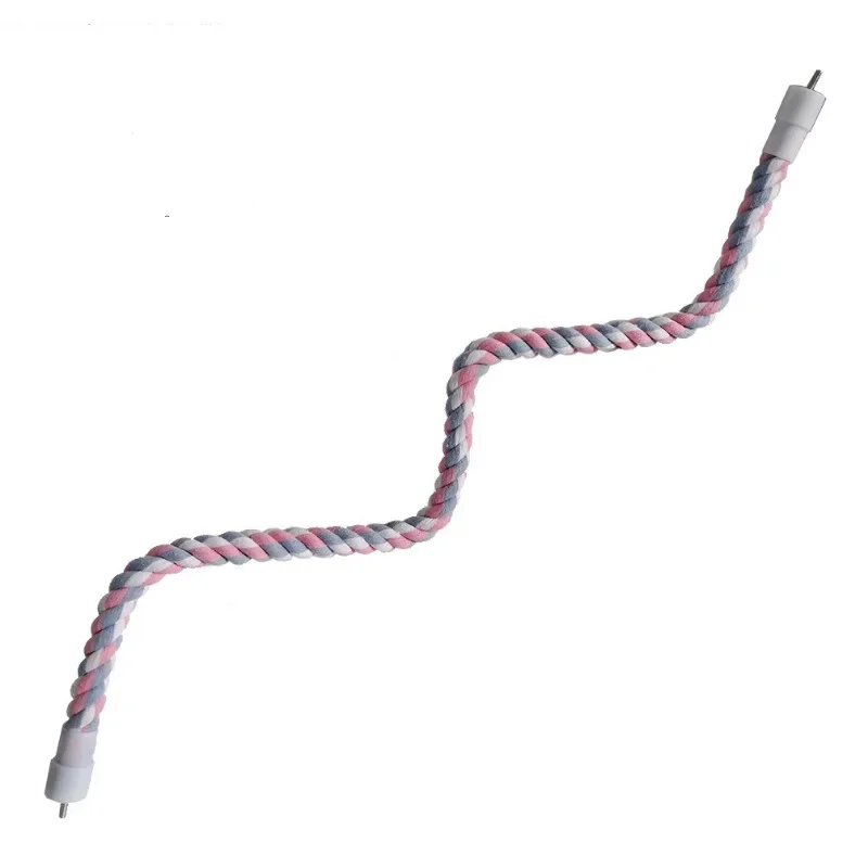 Pet Bird Bite Toys Parrot Color Cotton Rope Toys Elastic Parrot Climbing Toys Sturdy Bird Swing Harness Cage Pet Toy Swing Stand