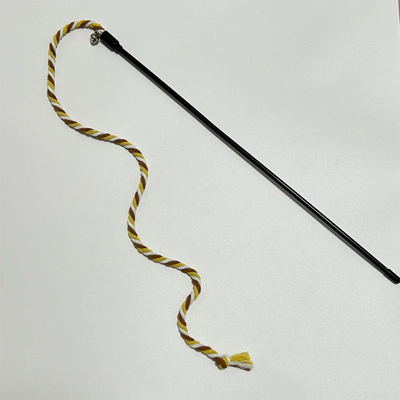 Interactive Cats Toys Long Satin Ribbon Cat Teaser Rod Toy Kitten Playing Teaser Wand Toy Cat Stick Toy