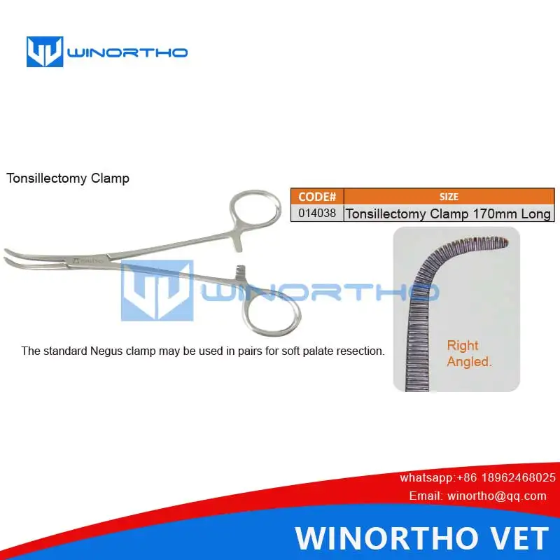 Soft Palate Clamp small veterinary orthopedic instruments pet animal surgical Tonsillectomy Clamp