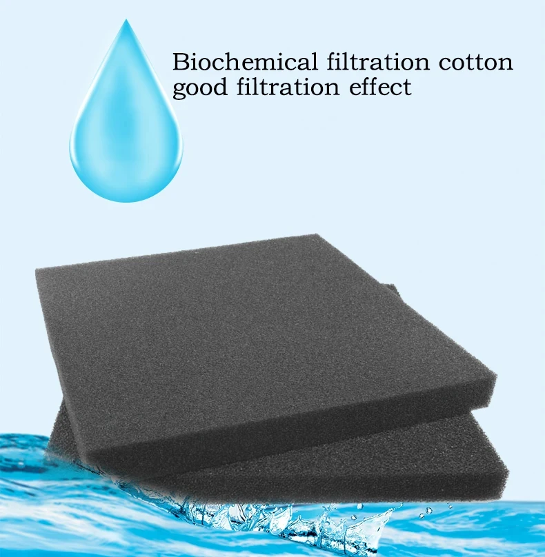 15 25 35 50ppi Aquarium Biochemical Cotton Filter Practical Aquarium Pond Foam Sponge Filter Black Multi-size Aquarium Supplies