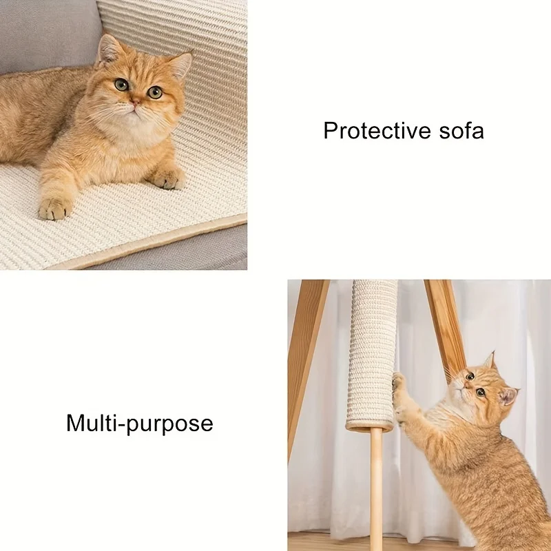 1pcs Sisal Cat Scratching Board Sticks to the Wall Does Not Drop Chips Scratches the Sofa Protection Vertical Claw Grinding Mat
