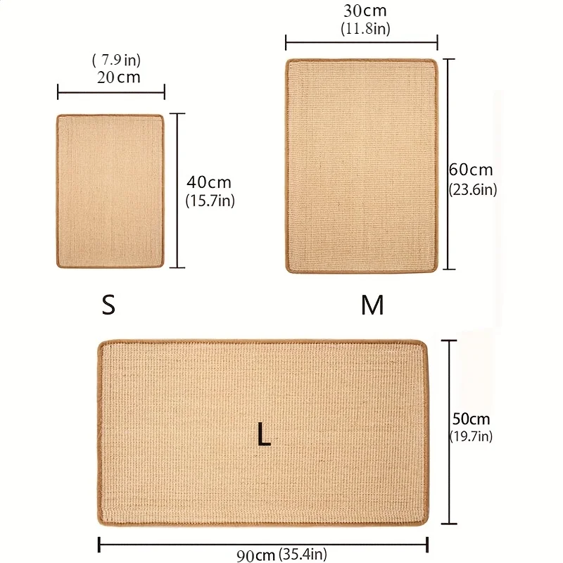 1pcs Sisal Cat Scratching Board Sticks to the Wall Does Not Drop Chips Scratches the Sofa Protection Vertical Claw Grinding Mat